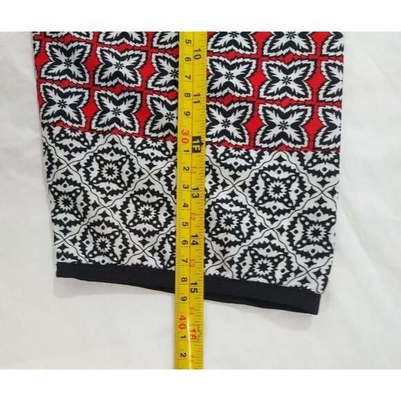 Anthea Femme women's tunic, black and white geometric print, red details size L - Picture 7 of 8